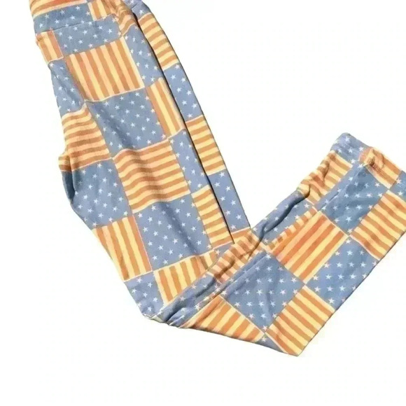 Lularoe tween leggings! Vintage American flags! Soft & buttery! NWOT. - Picture 2 of 4